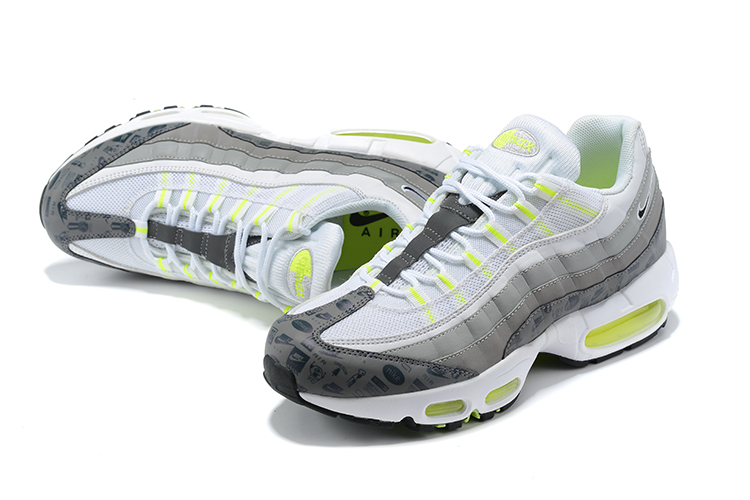 2021 Nike Air Max 95 White Grey Green Shoes